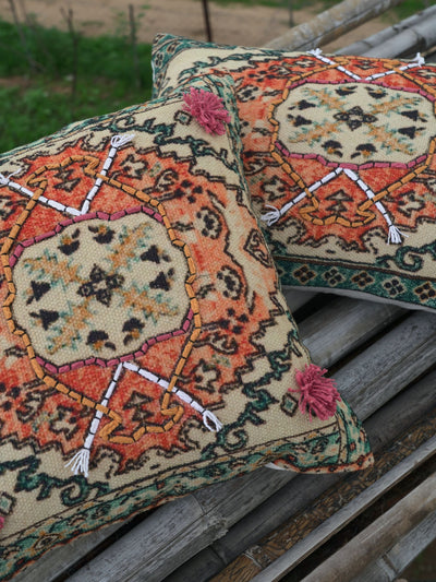 Izi Embroidered Cotton Cushion