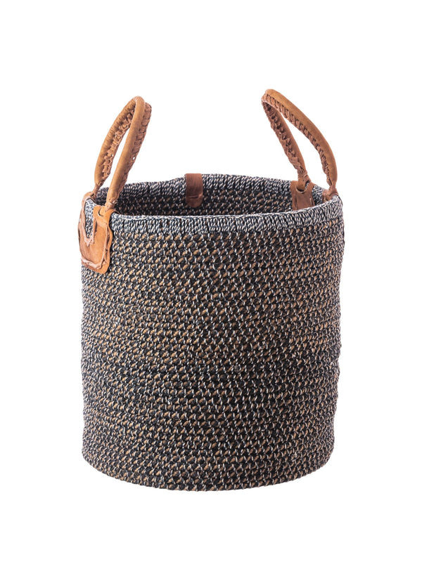 Jute Basket - Black & White Large