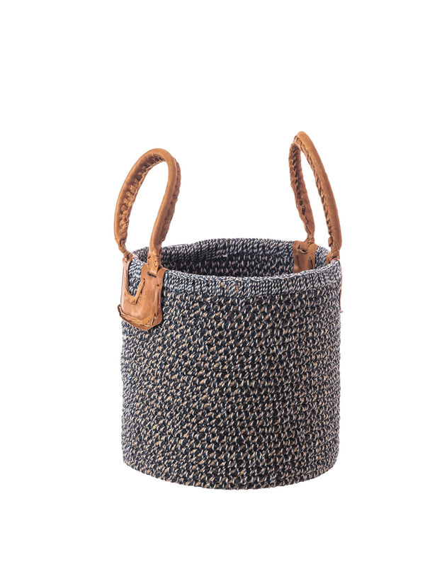 Jute Basket - Black & White Small