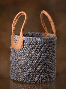 Jute Basket - Black & White Small