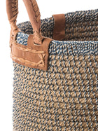 Jute Basket with Indigo Stitch