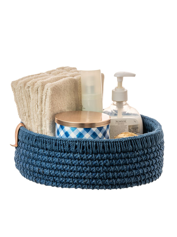 Jute Designer Basket - Indigo