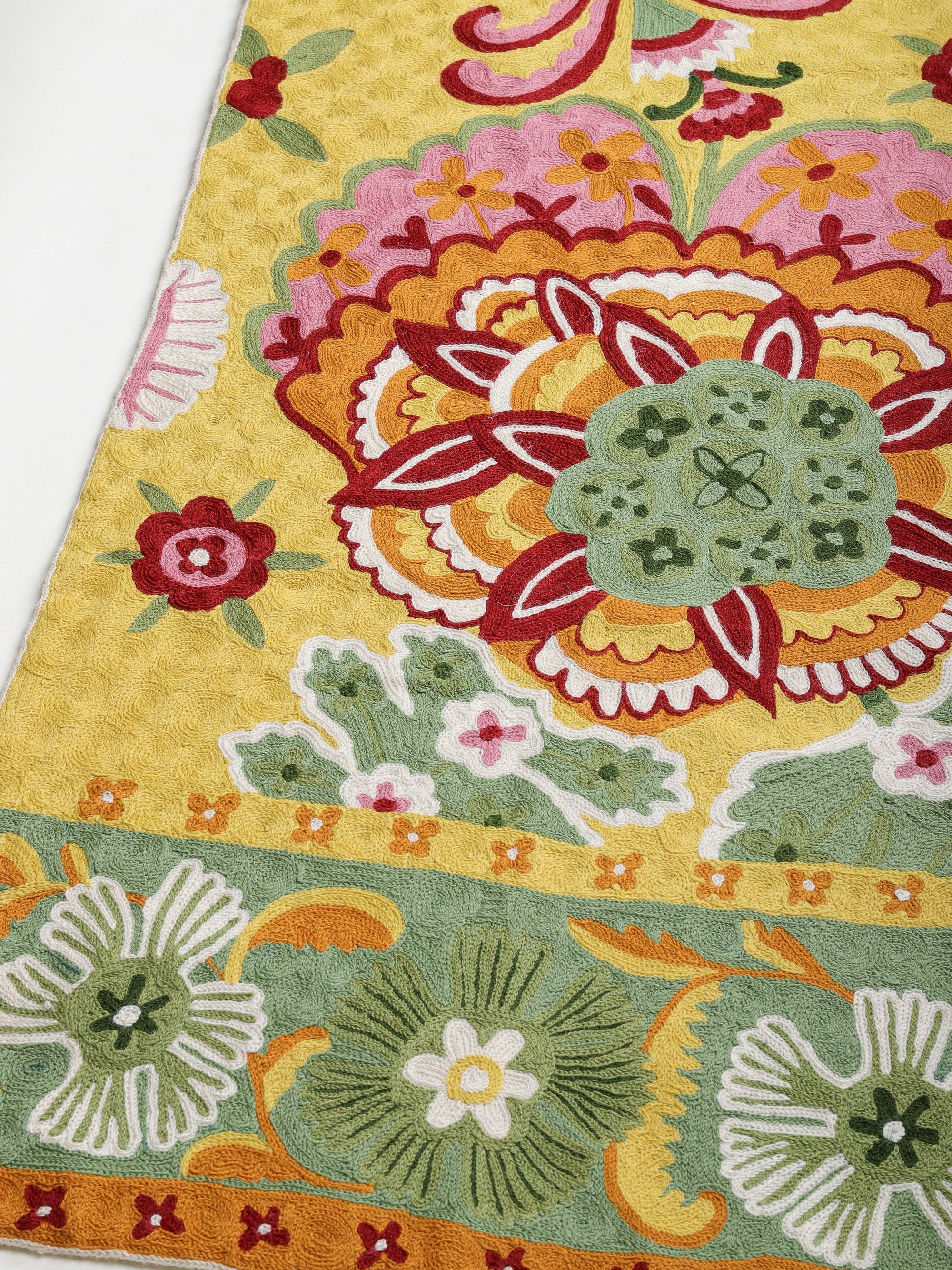 Kashmiri Crewel Embroided Aari Rug