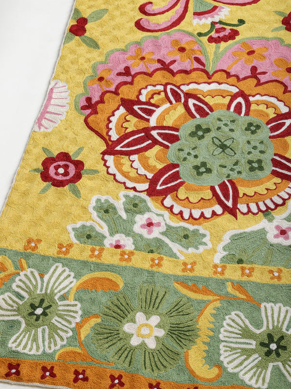 Kashmiri Crewel Embroided Aari Rug