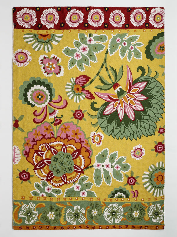 Kashmiri Crewel Embroided Aari Rug