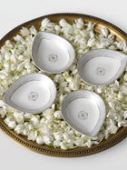 Kikli Silver Diya Set Of 4