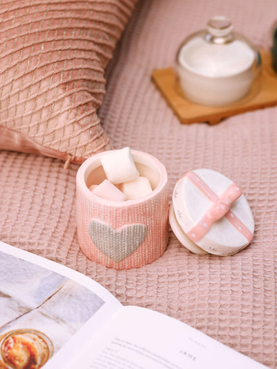 Knit Heart Jar