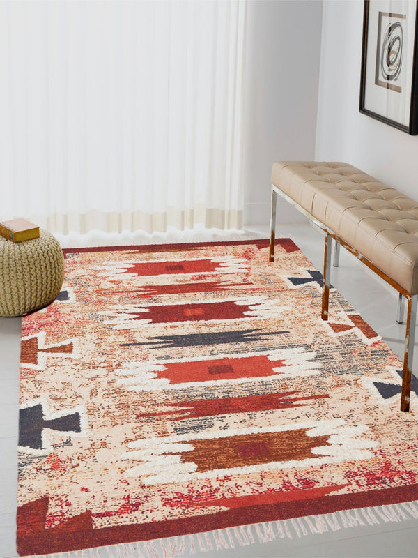 Kurt Embroidered Cotton Rug