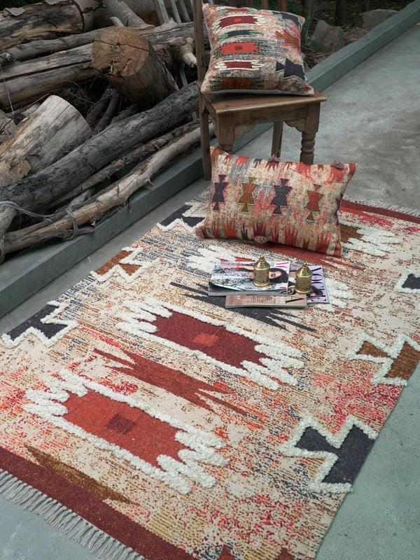 Kurt Embroidered Cotton Rug