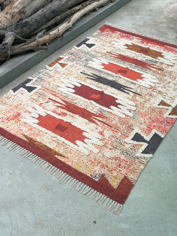 Kurt Embroidered Cotton Rug