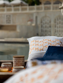 Cushion Cover - Lehar white Embroidered