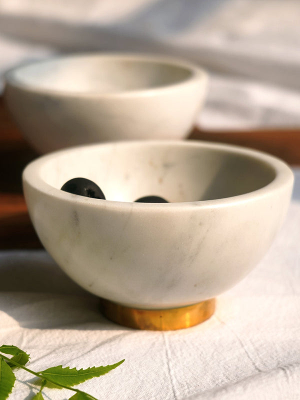 Marble Bowl with Gold Base