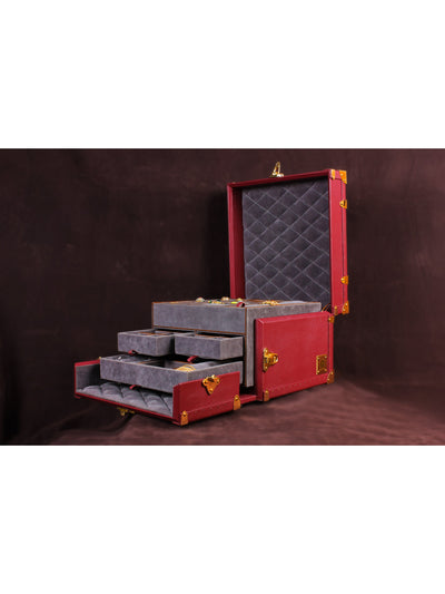 Maroon Glory Jewellery Trunk