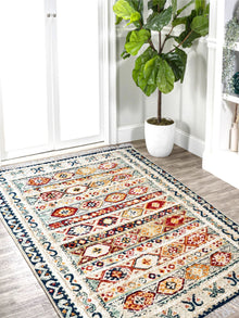 Mavi Embroidered Cotton Rug