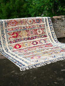Mavi Embroidered Cotton Rug