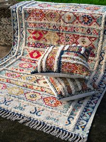 Mavi Embroidered Cotton Rug