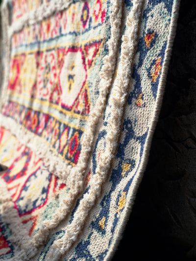 Mavi Embroidered Cotton Rug