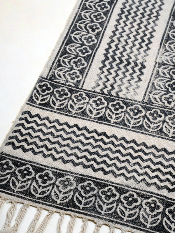 Medallian BlockPrint Cotton Rug