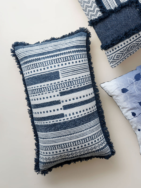 Cushion Cover - Medallion Indigo Block Printed
