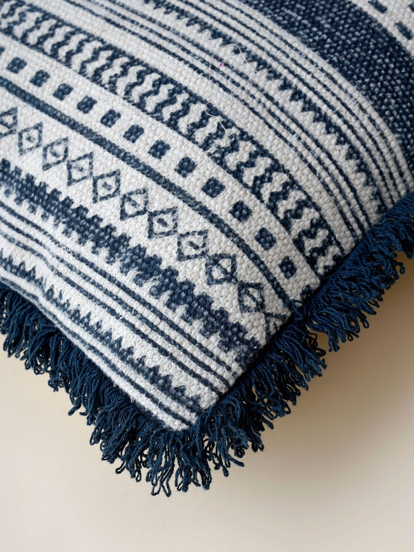 Cushion Cover - Medallion Indigo Block Printed