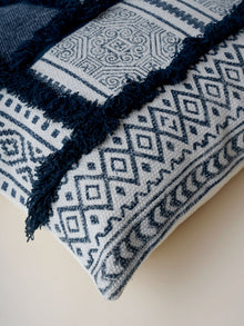 Cushion Cover - Medallion Indigo Shag