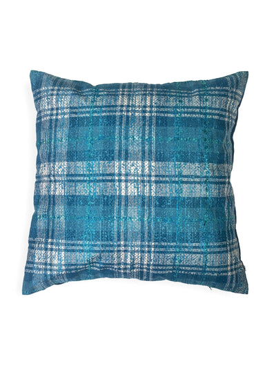 Cushion Cover - Metallic Check Denim
