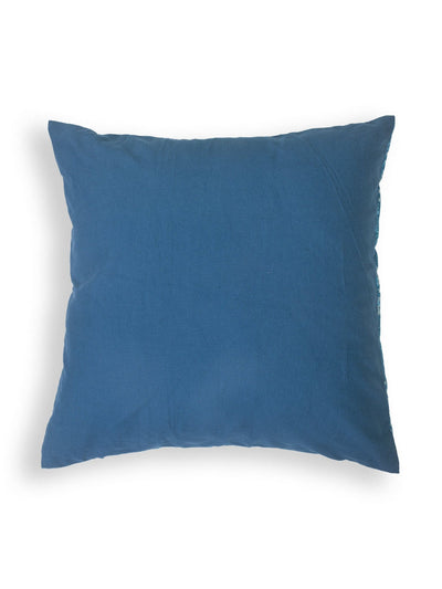 Metallic Check Cushion Cover Denim