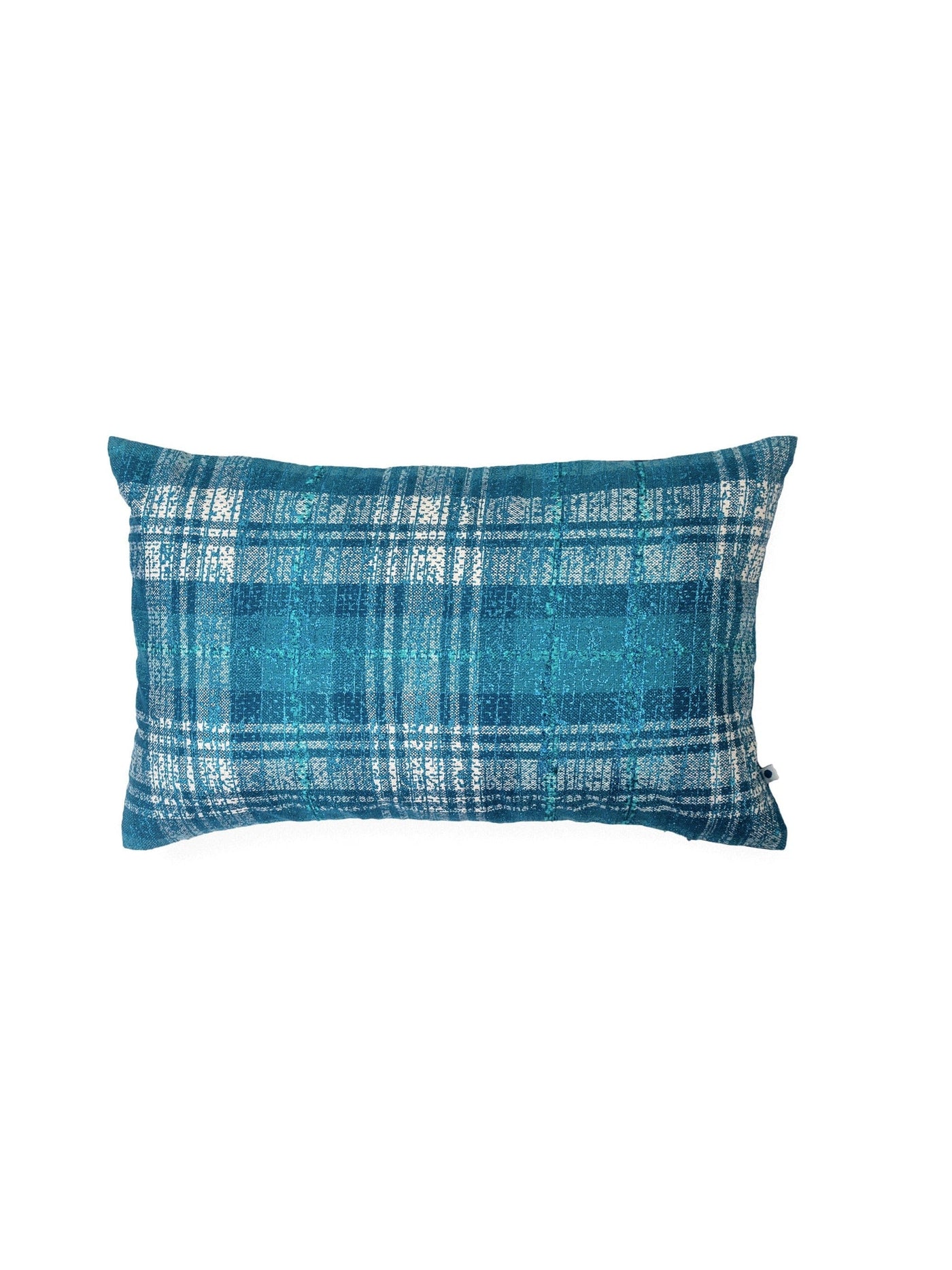 Metallic Check Cushion Cover Denim