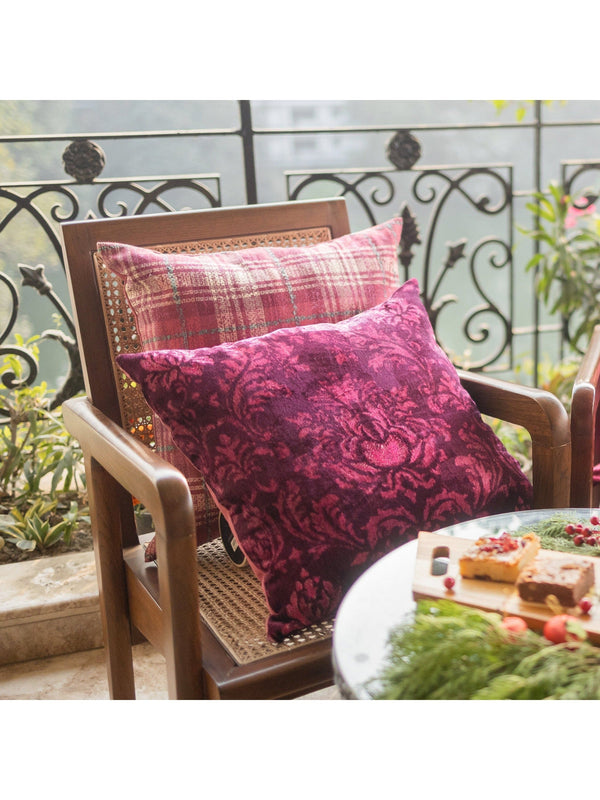 Cushion Cover - Metallic Check Magenta