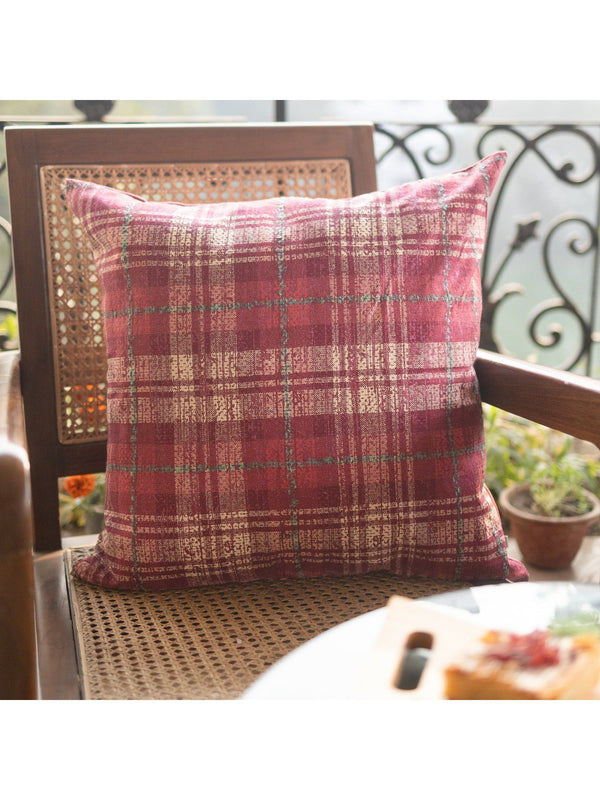 Cushion Cover - Metallic Check Magenta