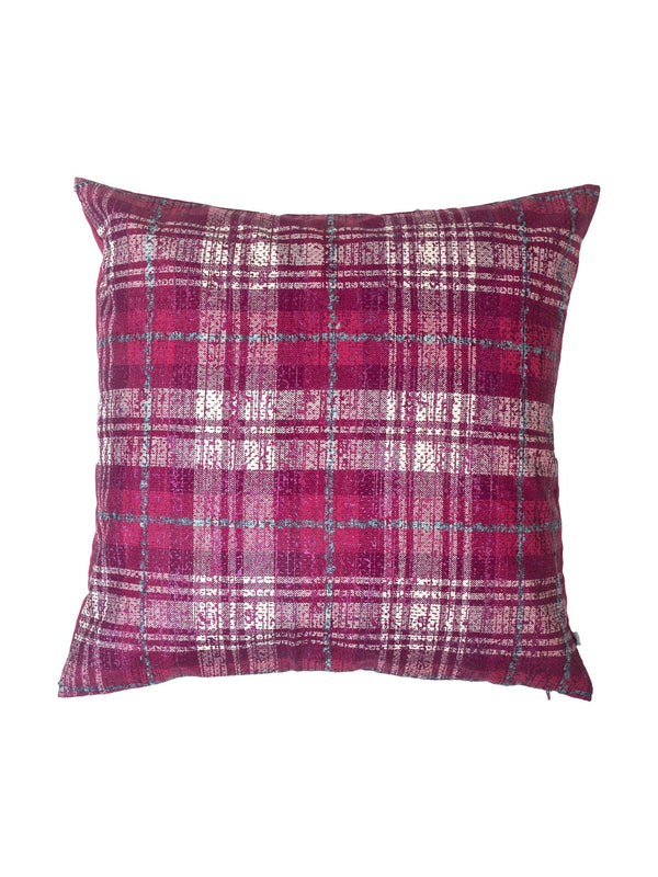 Cushion Cover - Metallic Check Magenta