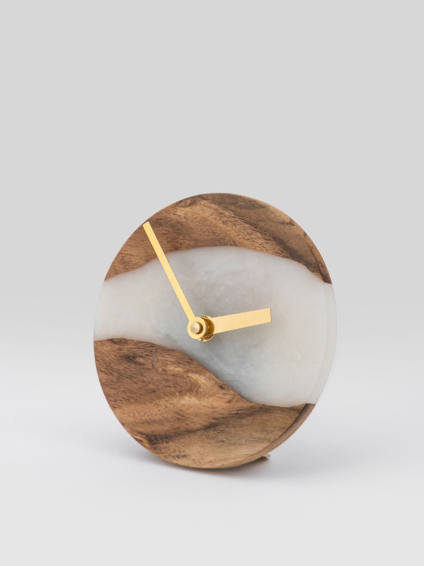 Moon Mist Wood-Epoxy Table Clock