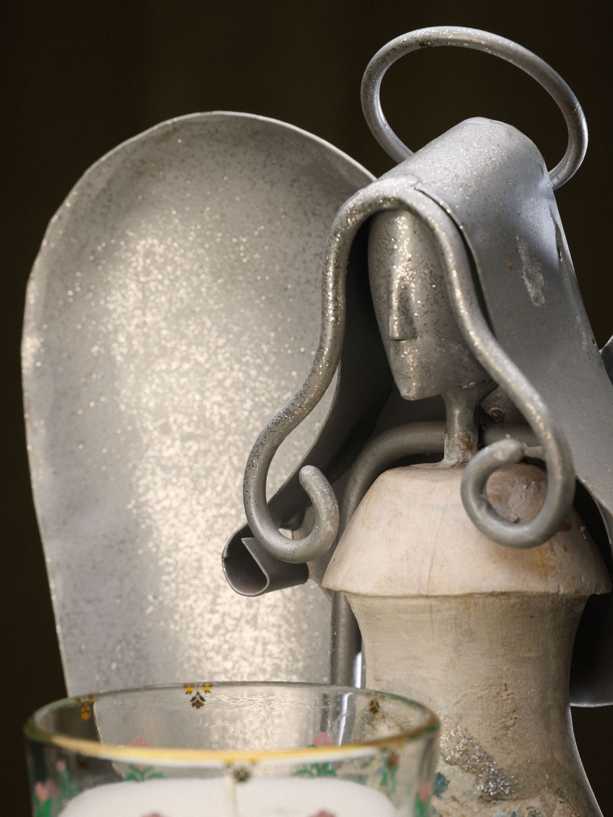 Mosaic Winged Wood & Metal Angel