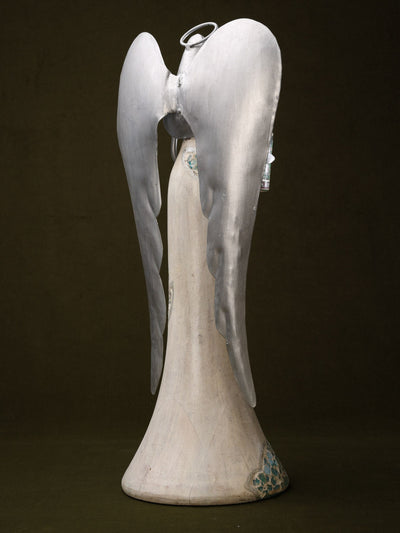 Mosaic Winged Wood & Metal Angel