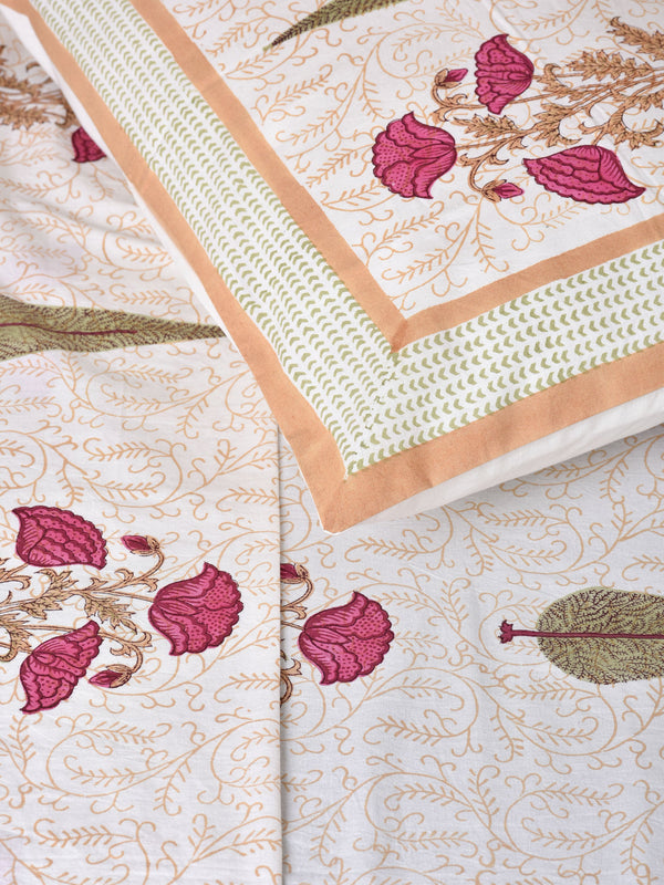 Cotton Bedsheet - Mughal Hand Block Print