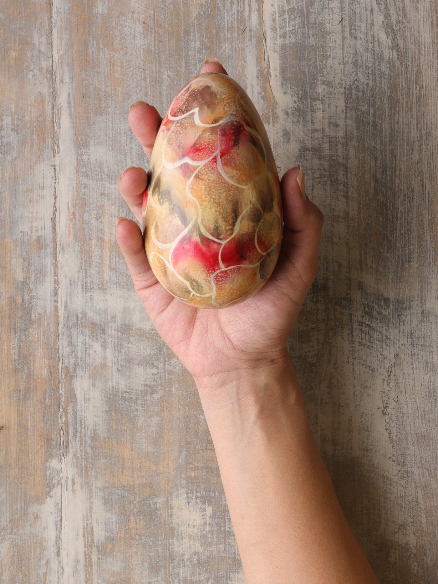 Multicolor Handpainted Wooden Egg