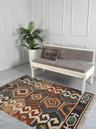 Embroidered Rug - Muted Palette