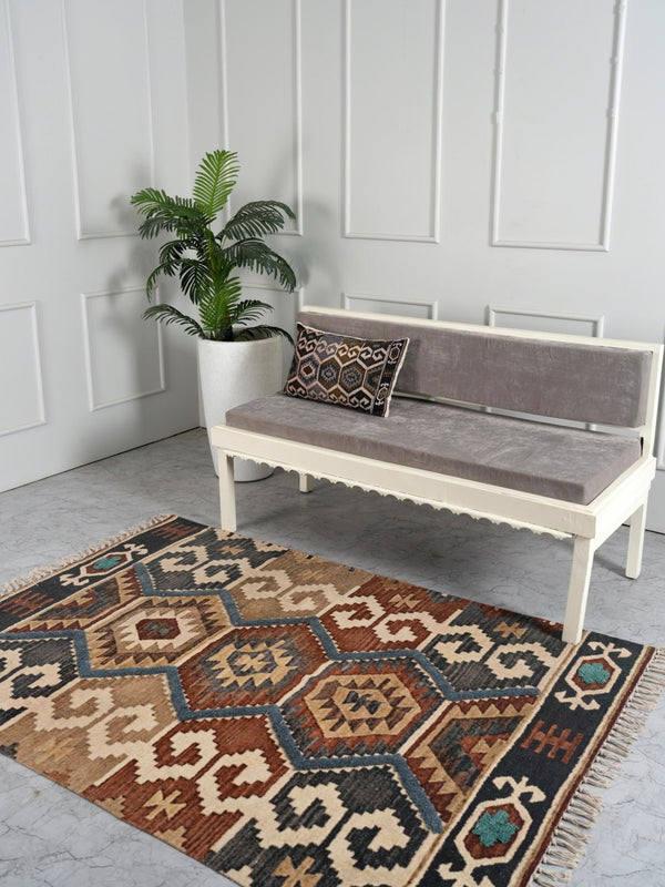 Embroidered Rug - Muted Palette