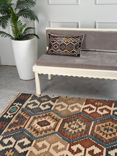 Muted Palette Embroidered Rug