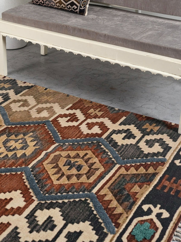 Embroidered Rug - Muted Palette