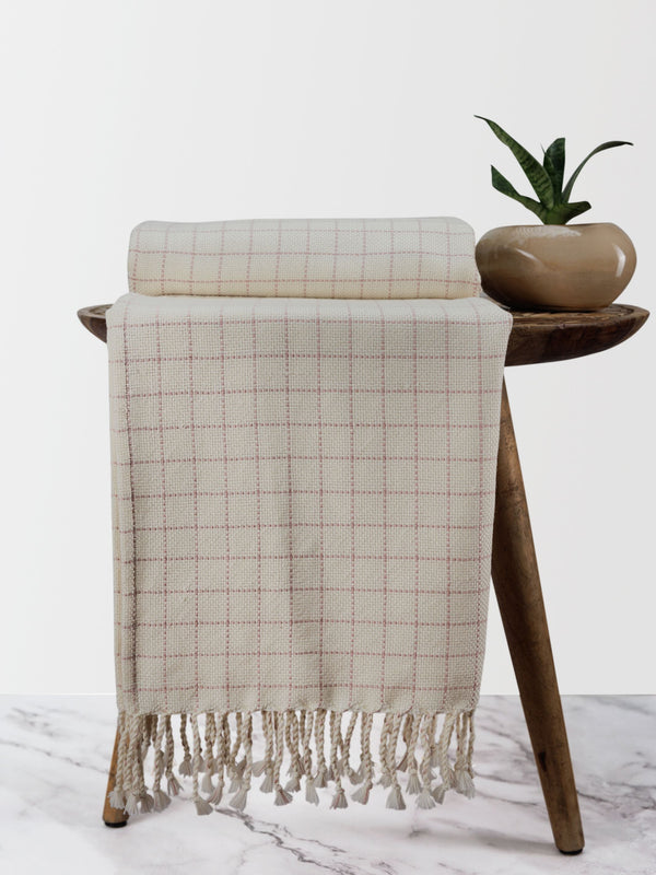 Throw - Nafisa Ivory Soft Pink