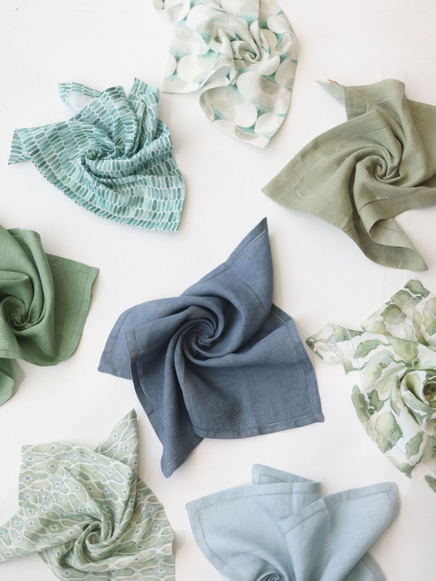 Baby Blue Linen Table Napkins