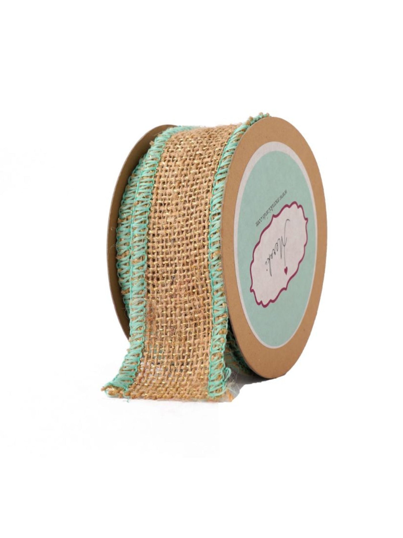 Natural Jute With Edging Mint Ribbon