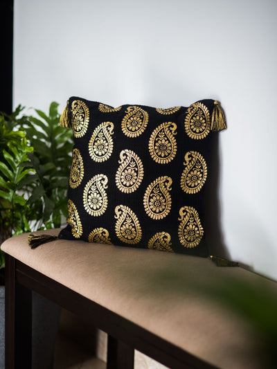 Navroz Golden Paisley Cushion