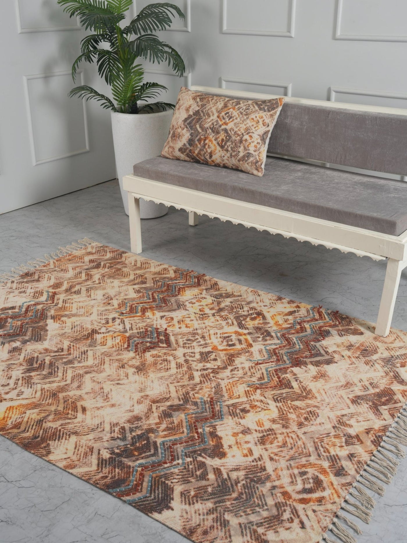 Neutral Bliss Embroidered Rug