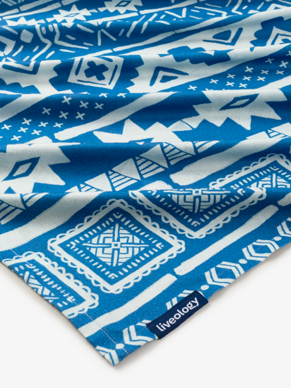 Nomad Azure Blue Printed Beach Towel