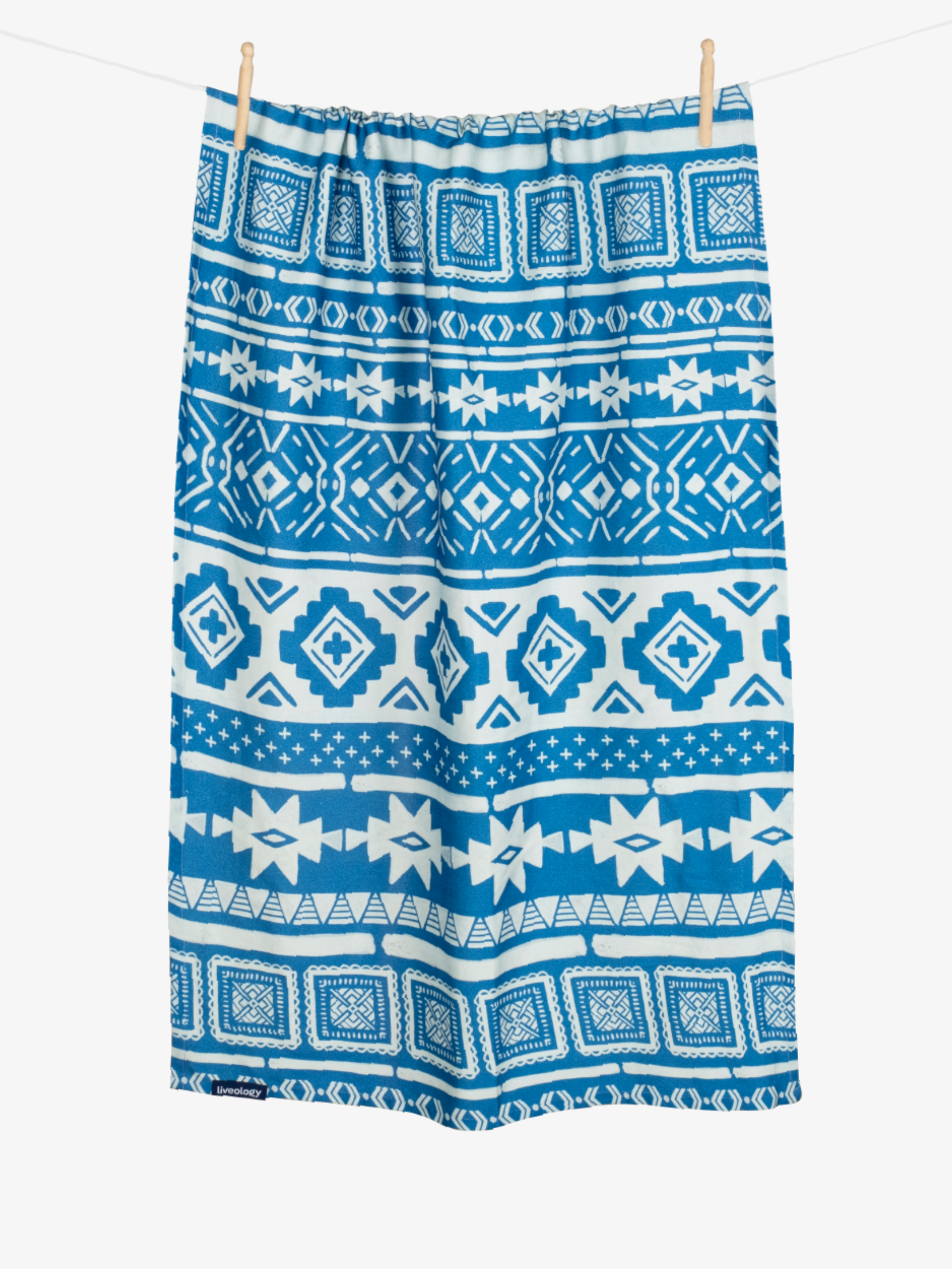 Nomad Azure Blue Printed Beach Towel