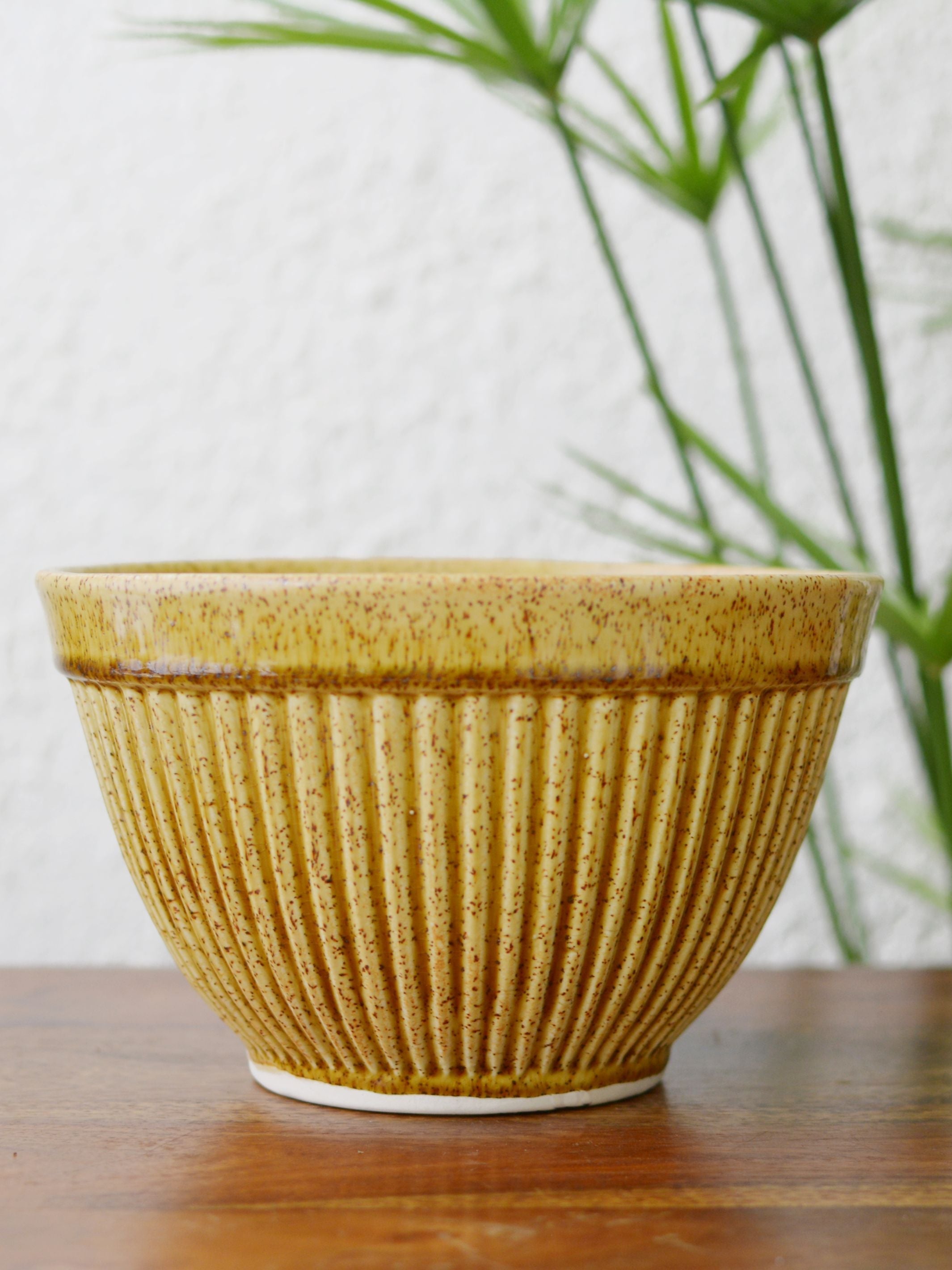 Ochre Textured Ceramic Planter