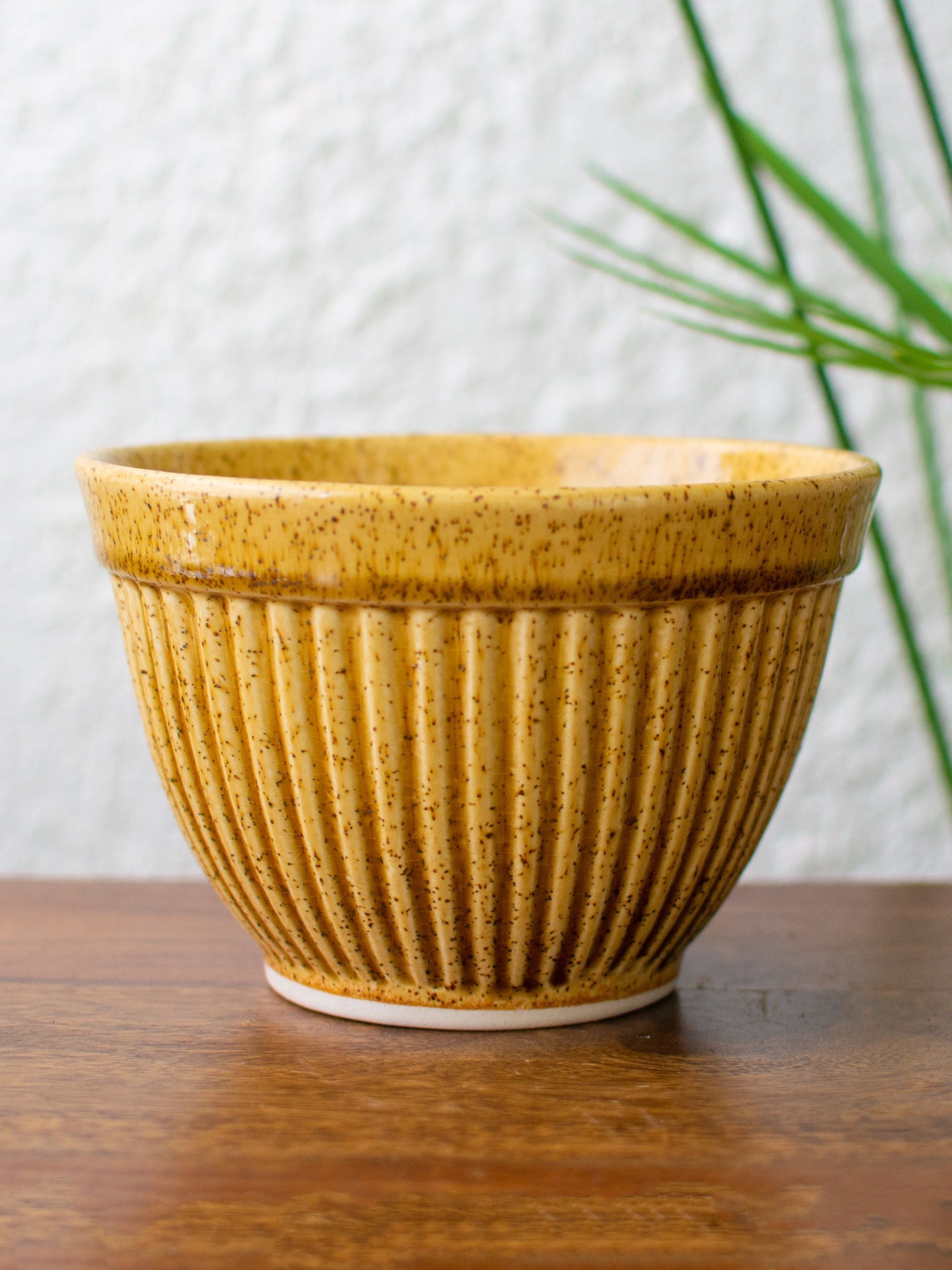 Ochre Textured Ceramic Planter