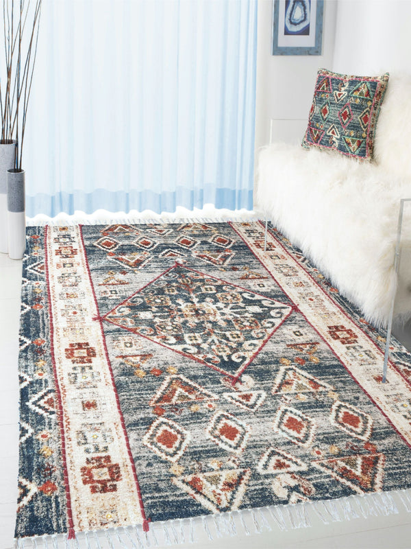 Okuta Embroidered Cotton Rug